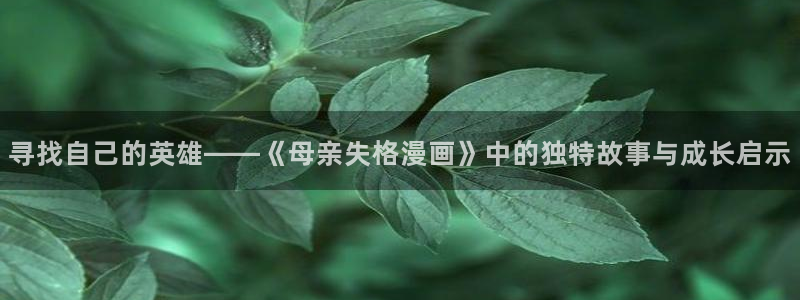 韩漫漫画免费阅读看漫画下拉：寻找自己的英雄——《母亲失格漫画》中的独特故事与成长启示